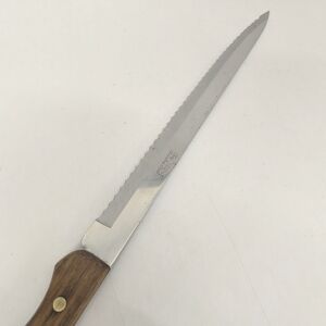 CHEZ VOLTAIRE Vintage Proffessional Serrated Stainless Knife Wood Handle Japan